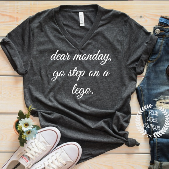 Plum Creek Boutique Tops - Funny Monday Shirts with Sayings - Step On - NEW